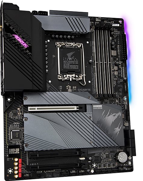 Motherboard GIGABYTE Z690 AORUS ELITE AX Lateral view