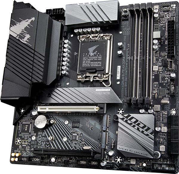 Motherboard GIGABYTE Z690M AORUS ELITE AX DDR4 Lateral view