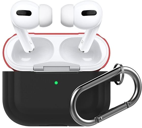 Headphone Case AhaStyle Case AirPods Pro with Clip Black/Red Features/technology