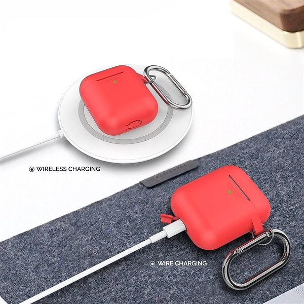 Headphone Case AhaStyle Case AirPods 1 & 2 with LED Indicator Red Features/technology