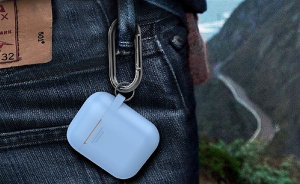 Headphone Case AhaStyle Case AirPods 1 & 2 with LED Indicator Sky Blue Lifestyle