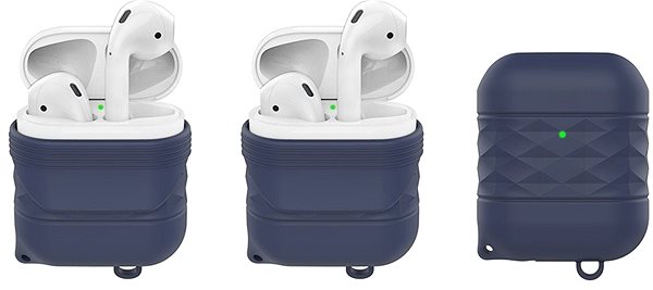 Headphone Case AhaStyle Waterproof Case Airpods 1 & 2 Navy Blue Features/technology