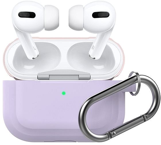 Headphone Case AhaStyle Case AirPods Pro with Clip Purple/Pink Features/technology