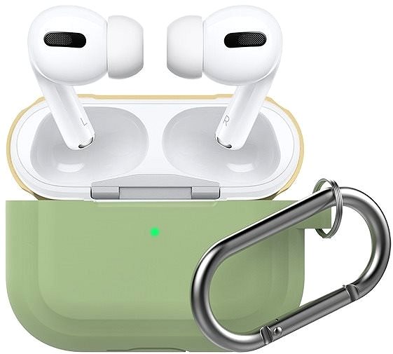 Headphone Case AhaStyle Cover AirPods Pro with Clip Green/Yellow Features/technology