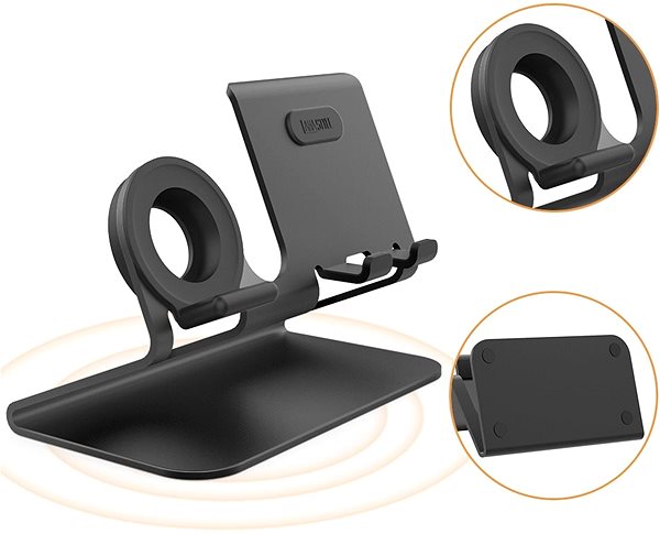 Phone Holder AhaStyle Stand for Mobile Phones and Watches 2-in-1 Black Features/technology