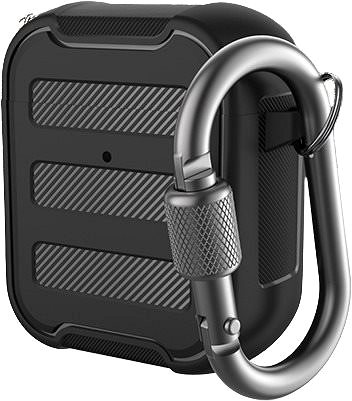 Puzdro na slúchadlá AhaStyle Premium TPU Rugged Airpods 1&2 Case Black Bočný pohľad