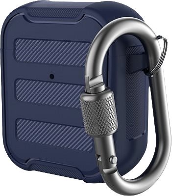 Puzdro na slúchadlá AhaStyle Premium TPU Rugged Airpods 1&2 Case Blue Bočný pohľad