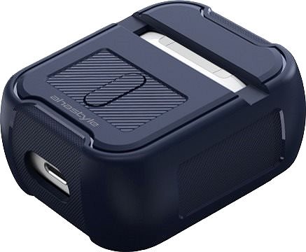 Fülhallgató tok AhaStyle Premium TPU Rugged Airpods 1&2 Case Blue Oldalnézet