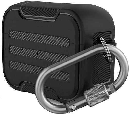 Kopfhörer-Hülle AhaStyle Premium TPU Rugged Airpods Pro Case - schwarz Seitlicher Anblick