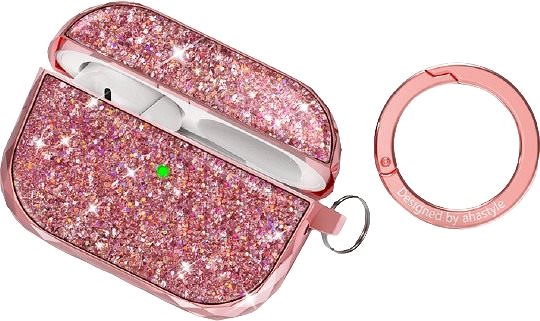 Headphone Case AhaStyle Glitter Protection Airpods Pro Case, Pink Accessory