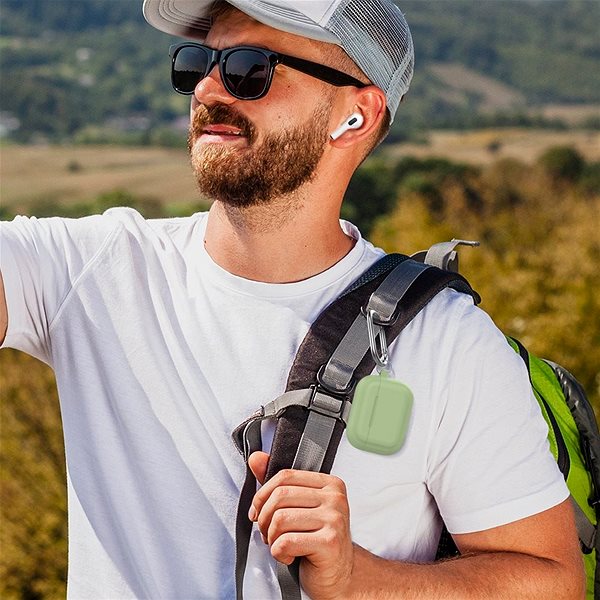 Kopfhörer-Hülle Ahastyle Silikonhülle für AirPods Pro Avocado Green Lifestyle