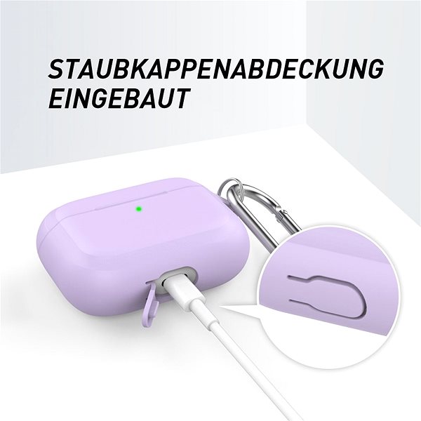 Kopfhörer-Hülle Ahastyle Silikonhülle für AirPods Pro Lilac Purple Mermale/Technologie
