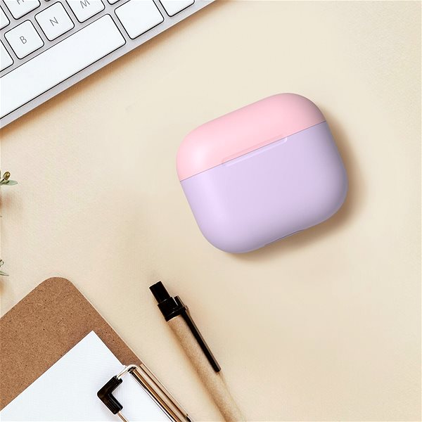 Kopfhörer-Hülle Ahastyle Silikonhülle für AirPods 3 Lavender Pink Lifestyle