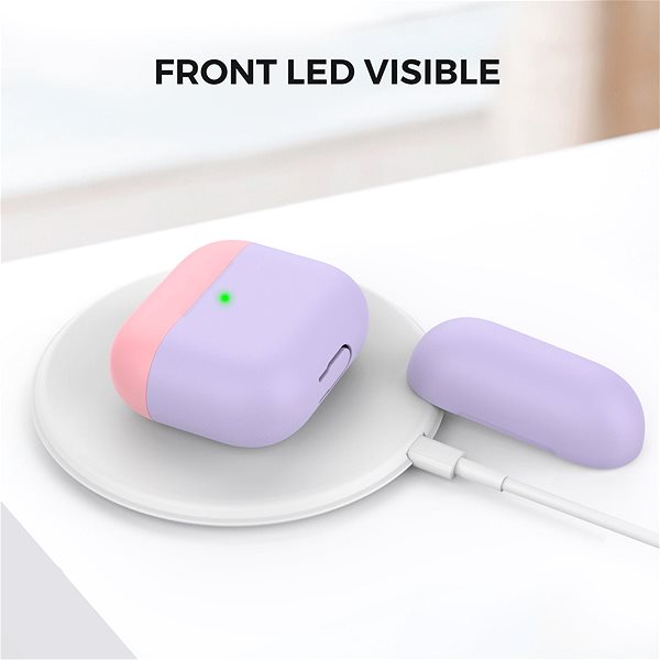 Kopfhörer-Hülle Ahastyle Silikonhülle für AirPods 3 Lavender Pink Mermale/Technologie