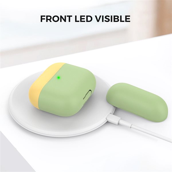 Headphone Case Ahastyle Silicone Cover for AirPods 3 Green-yellow Features/technology