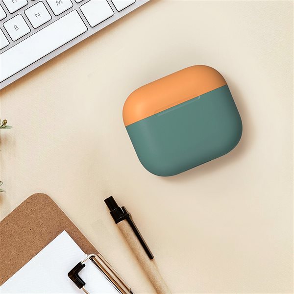 Headphone Case Ahastyle Silicone Cover for AirPods 3 Midnight-green-orange Lifestyle