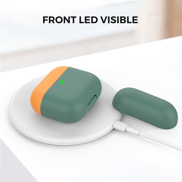 Headphone Case Ahastyle Silicone Cover for AirPods 3 Midnight-green-orange Features/technology