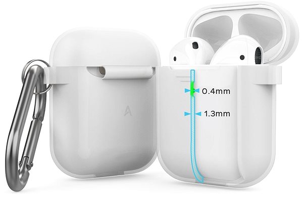 Kopfhörer-Hülle AhaStyle AirPods Case 1 & 2 mit LED Clear Technische Zeichnung