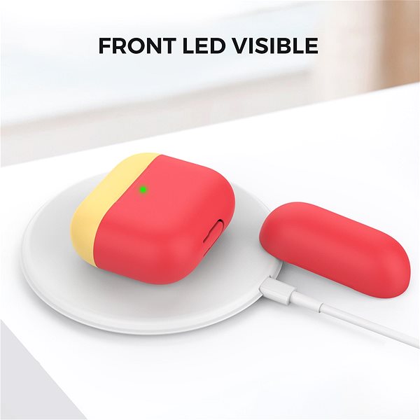 Headphone Case Ahastyle TPU Cover for AirPods 3 Red-yellow Features/technology