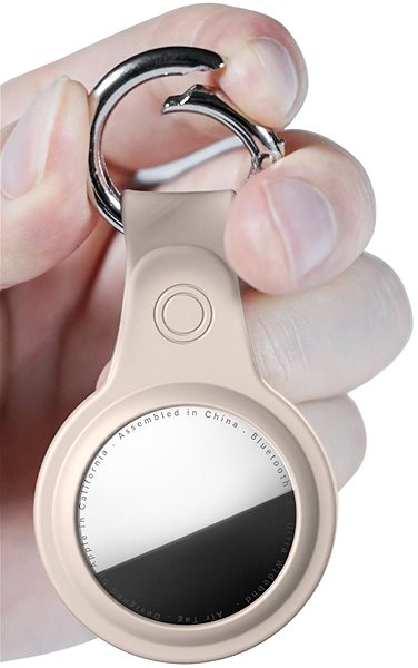 AirTag Key Ring AhaStyle Premium TPU Case for Apple AirTag Beige Lifestyle