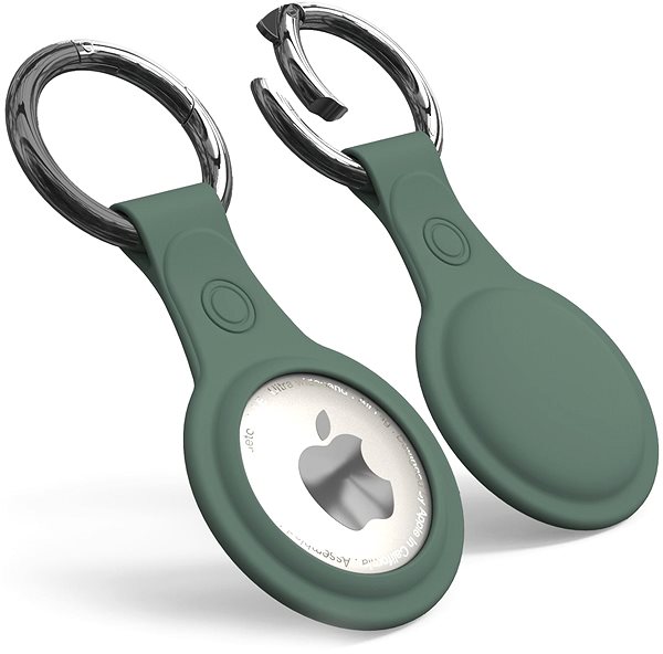 AirTag Schlüsselanhänger AhaStyle Premium-TPU-Hülle für Apple AirTag grün Seitlicher Anblick