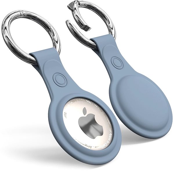 AirTag Schlüsselanhänger AhaStyle Premium-TPU-Hülle für Apple AirTag blau Seitlicher Anblick