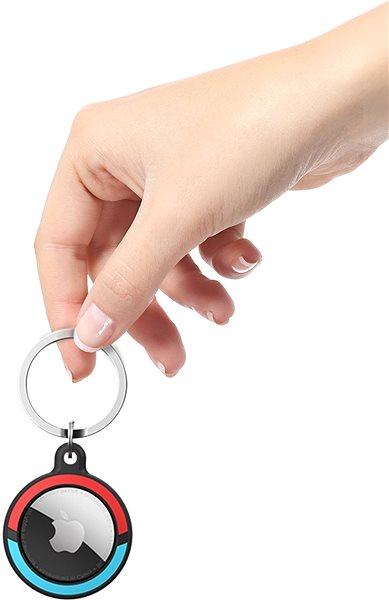 AirTag Schlüsselanhänger AhaStyle Silikonhülle für Apple AirTag rot/blau Lifestyle