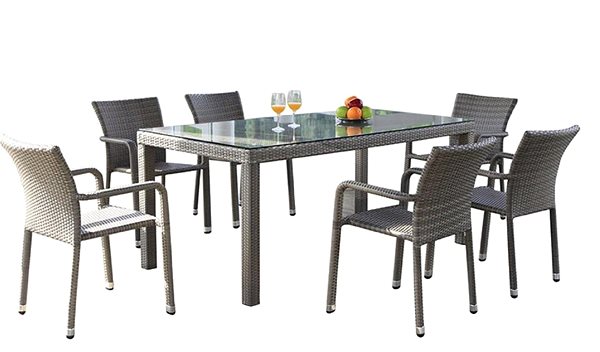 Garden Table Dimenza BARCELONA Dining Table, Dark Brown ...