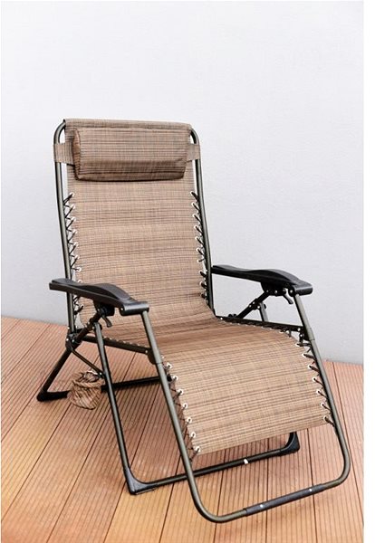 Garden Chair DIMENZA DELUXE Relaxing Adjustable Lounger - Brown Lifestyle