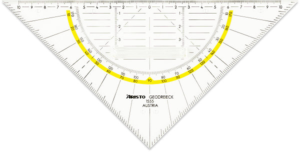 Lineal ARISTO geometrisches Zeichendreieck mit Griff, 22,5 cm ...