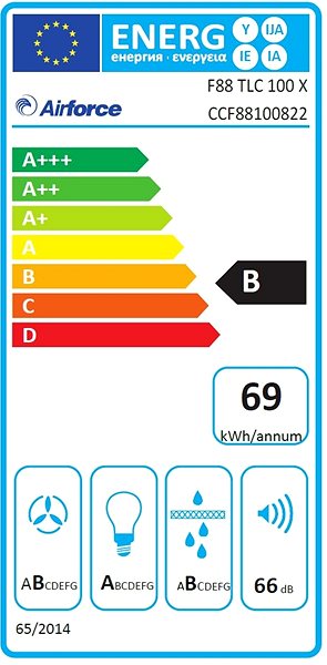 Extractor Hood AIRFORCE F88 TLC 100 X Energy label
