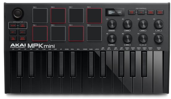 MIDI billentyűzet AKAI MPK mini MK3 Black ...