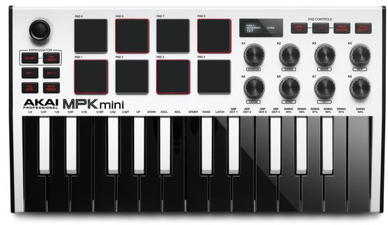 MIDI billentyűzet AKAI MPK mini MK3 White ...