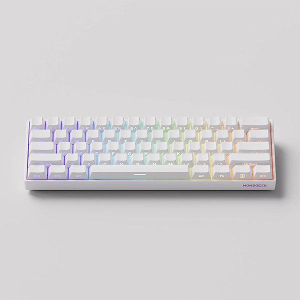 Gaming Keyboard AKKO MONSGEEK FUN60 Pro-ST Wireless White (Wired 8K Polling Rate) ...