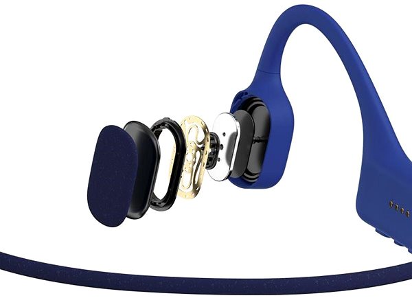 Vezeték nélküli fül-/fejhallgató Shokz OpenSwim MP3 fülhallgató, fül előtti 4GB, kék színben ...