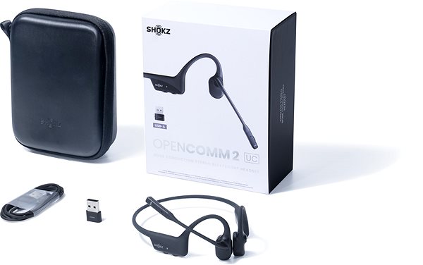 Vezeték nélküli fül-/fejhallgató Shokz OpenComm2 UC Wireless Headset USB-A ...