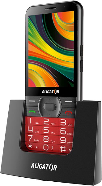 Mobile Phone ALIGATOR A900 GPS Senior red Lateral view