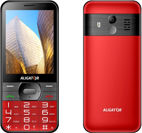 Mobile Phone ALIGATOR A900 GPS Senior red Back page