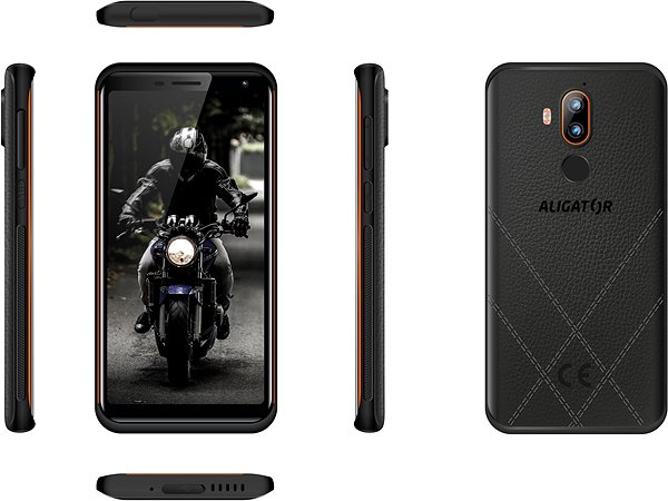 Mobiltelefon Aligator RX800 eXtremo 64 GB narancsszín Oldalnézet