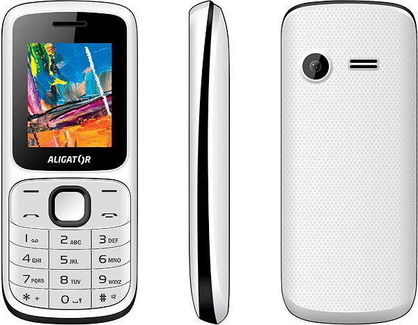 Mobile Phone Aligator D210 Dual SIM White Lateral view