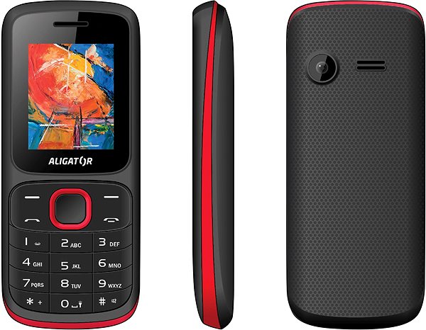 Mobile Phone Aligator D210 Dual SIM Red Lateral view