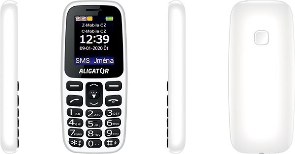 Mobile Phone Senior Aligator A220 , White Lateral view