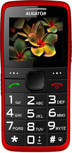 Mobiltelefon Aligator A675 Senior piros Képernyő