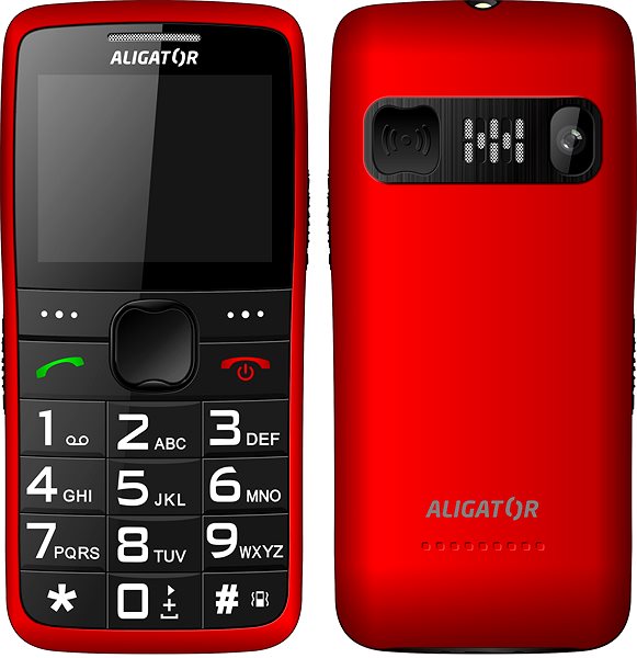 Mobiltelefon Aligator A675 Senior piros Hátoldal