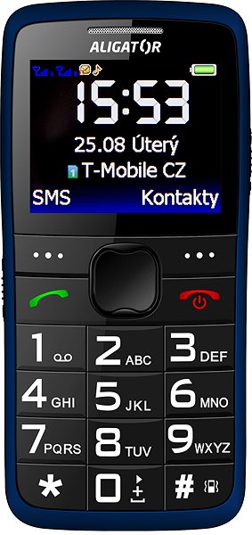 Mobiltelefon Aligator A675 Senior kék Képernyő
