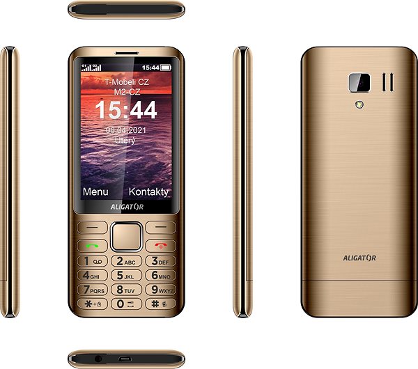 Mobile Phone Alligator D950 Gold Lateral view
