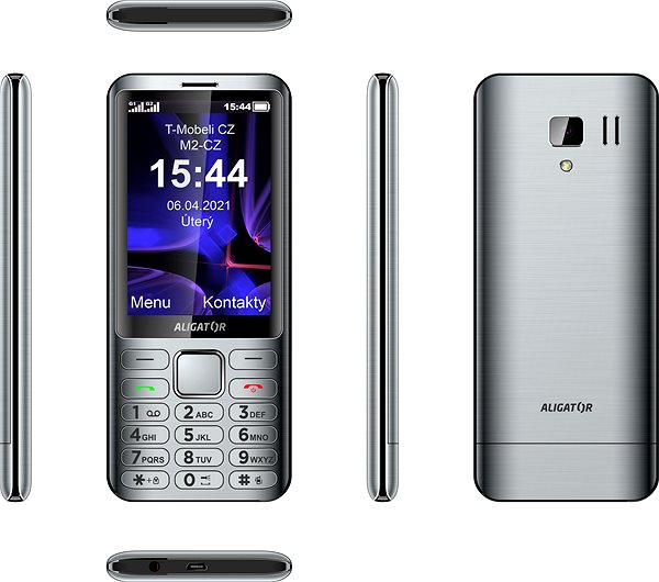 Mobile Phone Alligator D950 Silver Lateral view