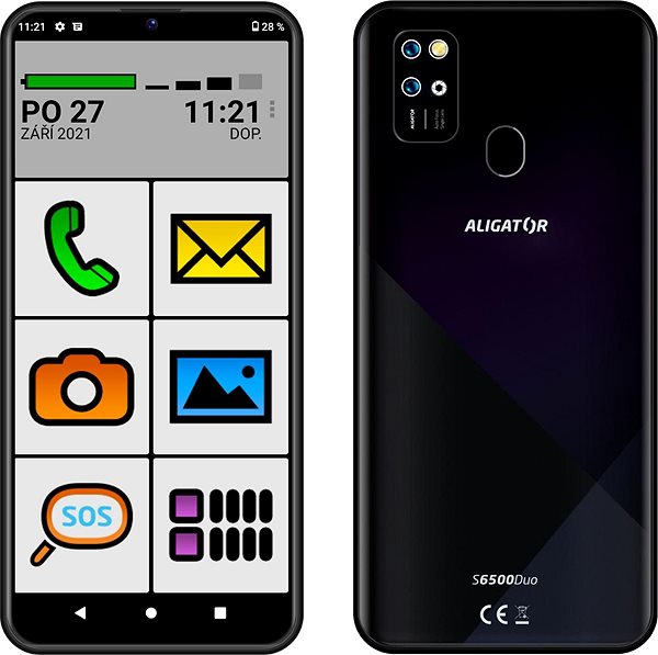 Handy Alligator S6500 SENIOR Schwarz Screen