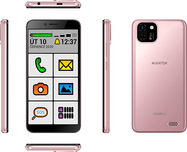 Mobile Phone Alligator S5550 SENIOR pink-gold ...