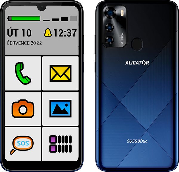 Mobilný telefón Aligator S6550 SENIOR modrý ...